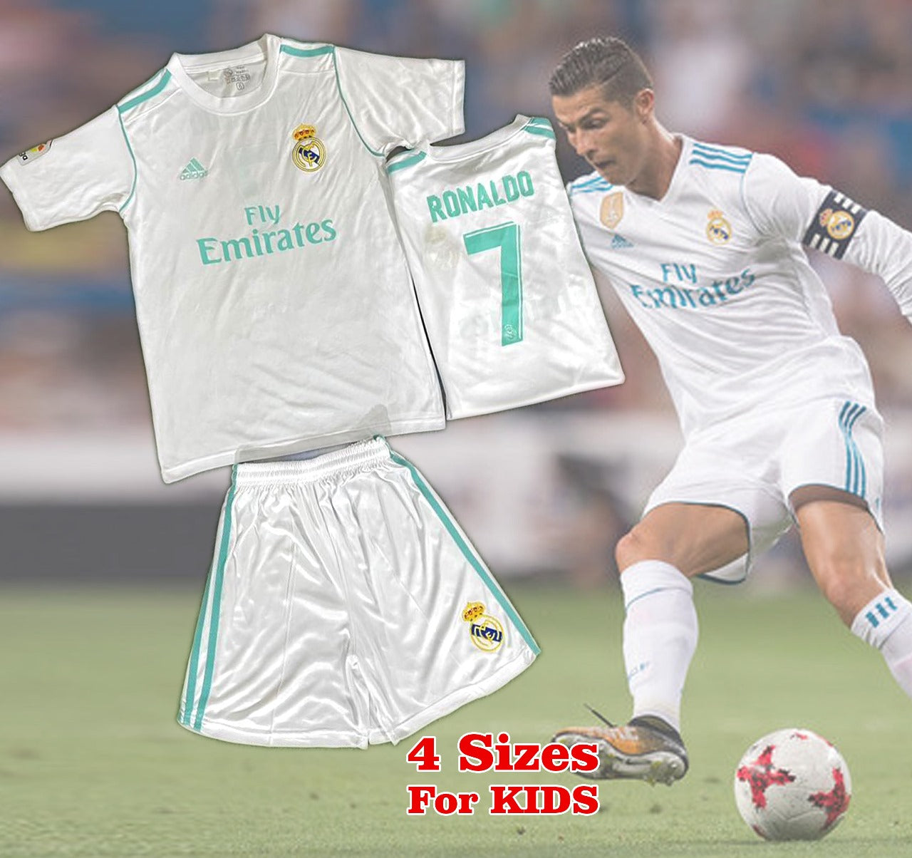 Real Madrid Ronaldo 17-18 kids kit